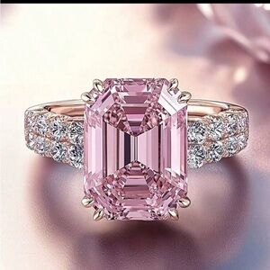 Gold pink ring